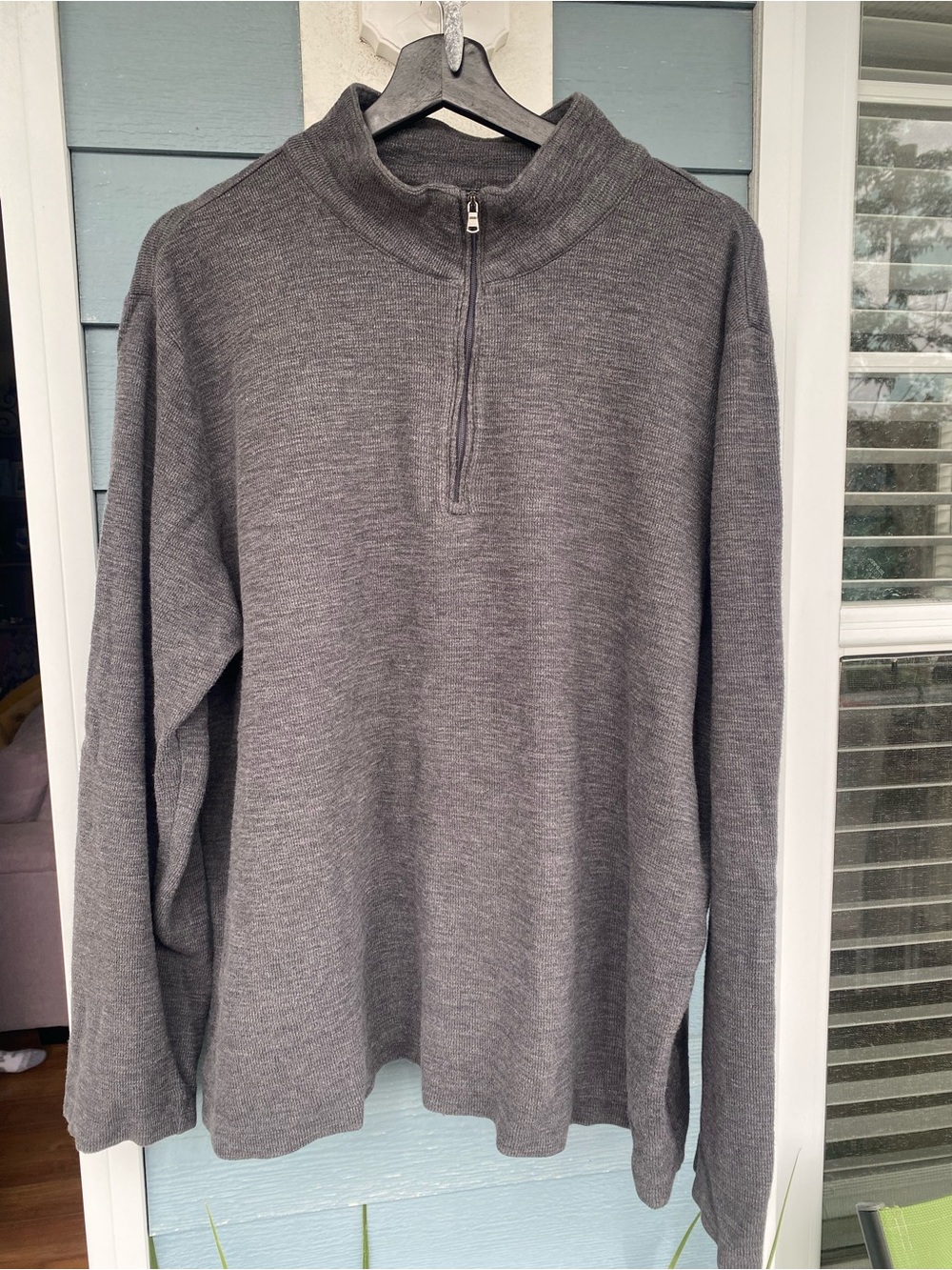 Sears Men's Gray Quarter-Zip Sweater